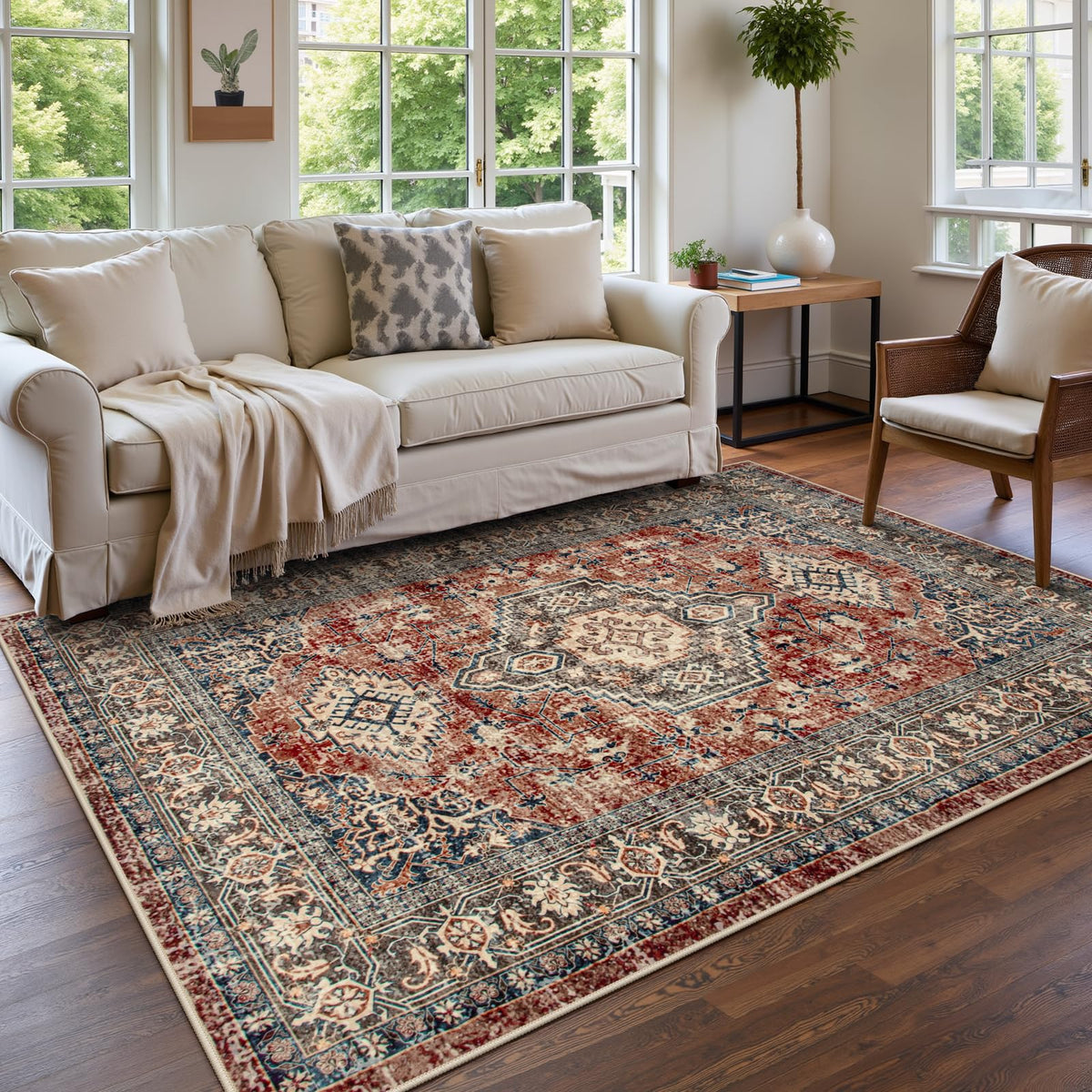 Lahome Oriental Kitchen Runner Rug Non Slip, 2x8 Runners for Hallways