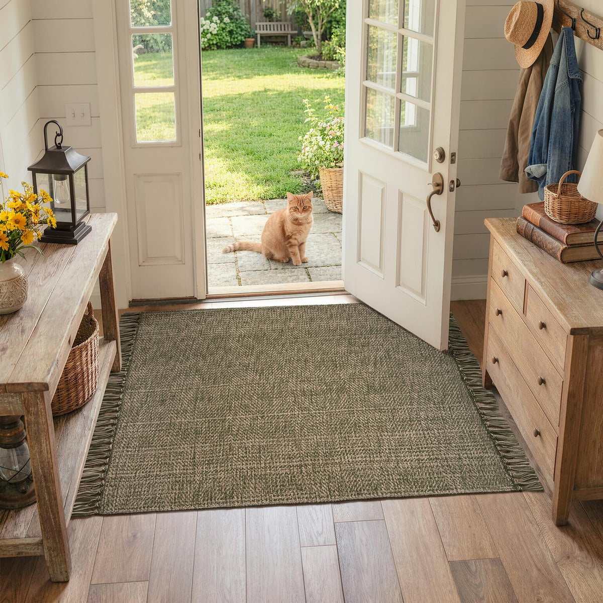Collive Bathroom Runner Rug, 2' x 5' Modern Farmhouse Kitchen Rugs