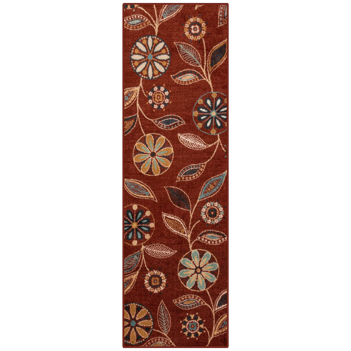 Maples Rugs Reggie Bohemian Floral Print Kitchen Rug, 2'6 x 3'10, Dark Grey
