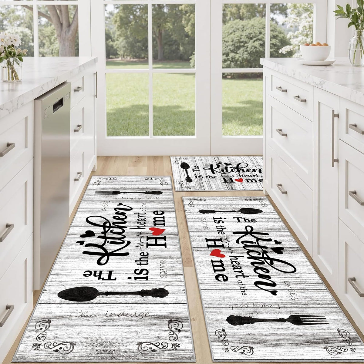 Kitchen Rugs Non Slip Washable Farmhouse Kitchen Mats for Floor, Rustic