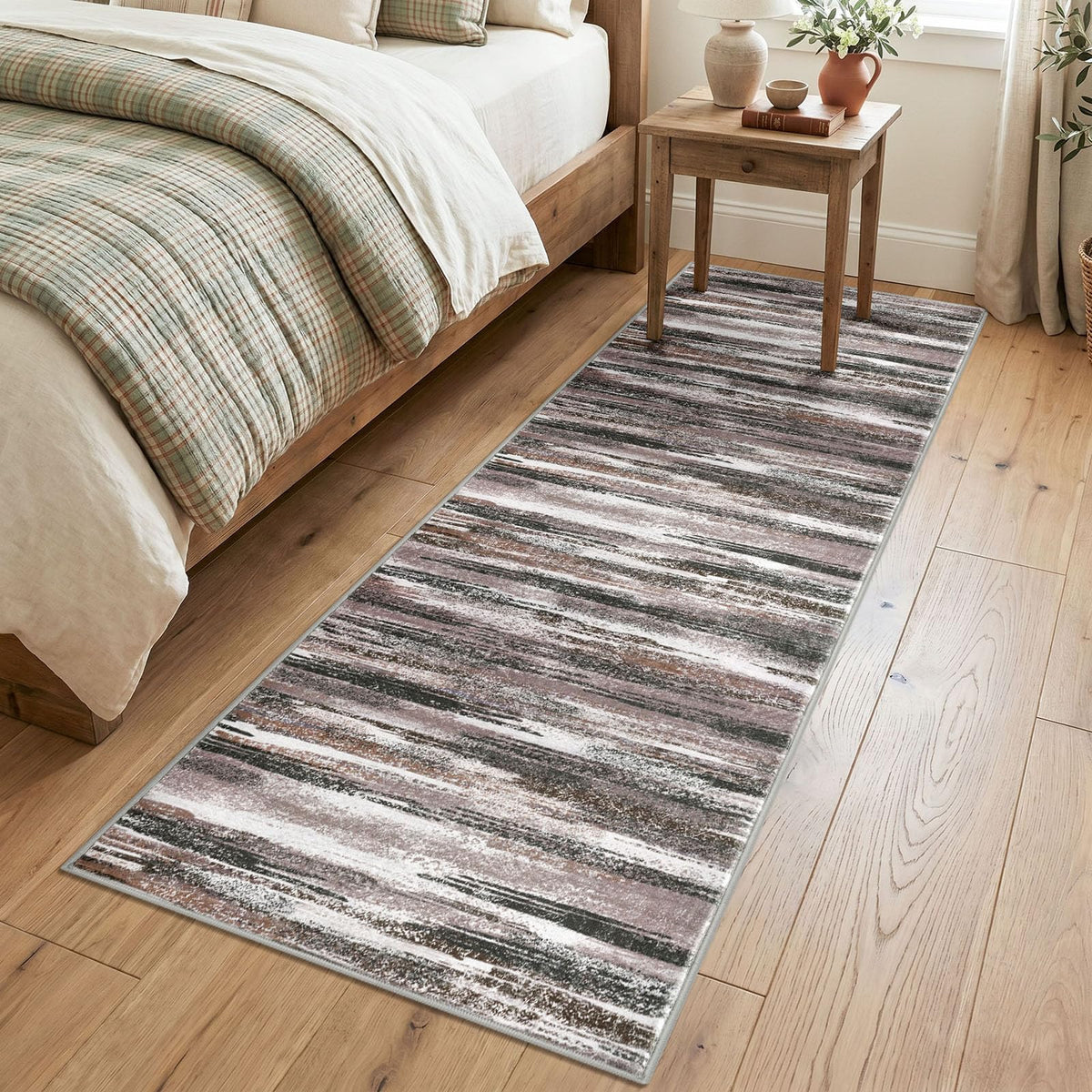 Lansny Modern Abstract 2x5 Runner Rug Non Slip Washable Kitchen Rugs