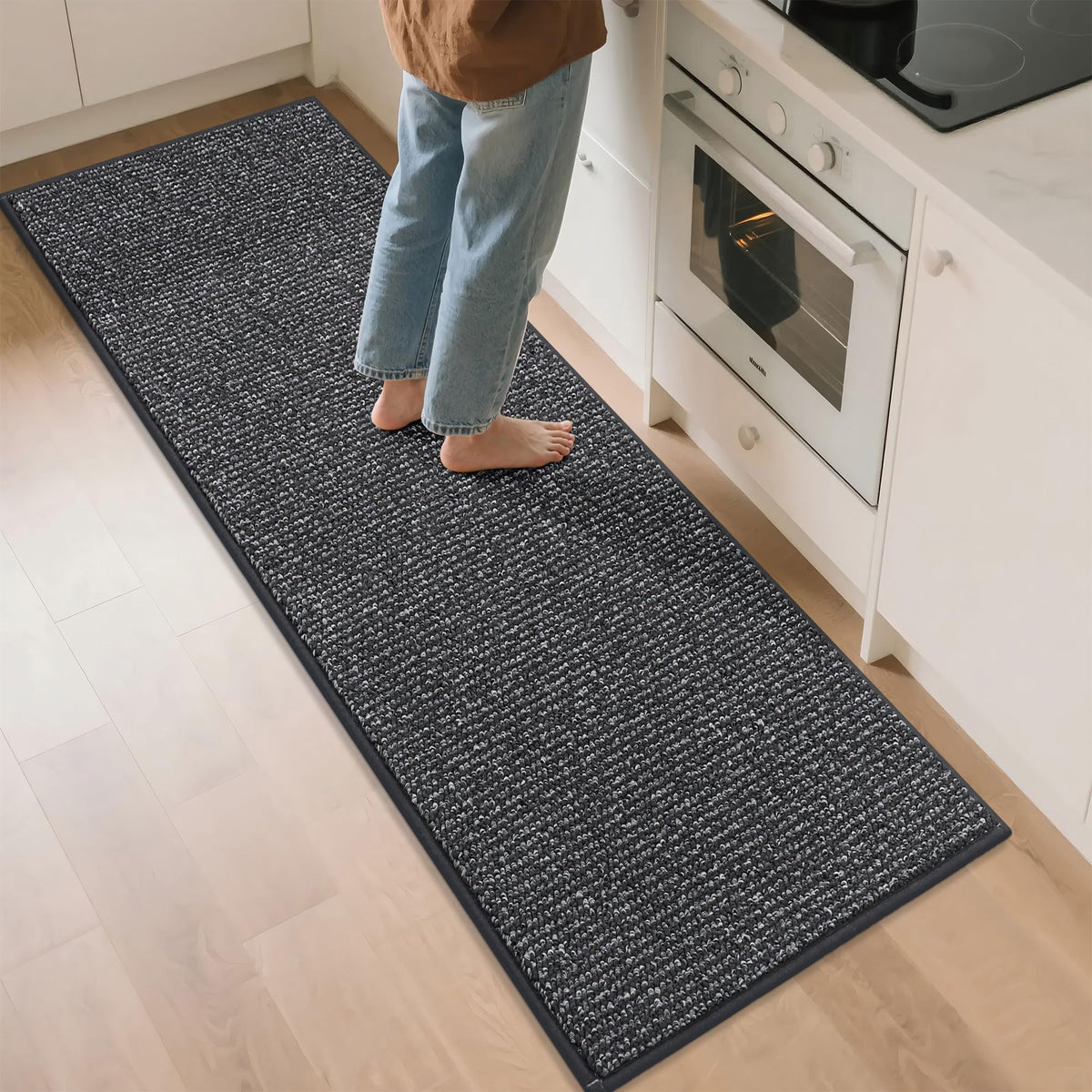 BEQHAUSE Kitchen Rugs 32"x48", Non-Slip Kitchen Mats for Floor, Taupe