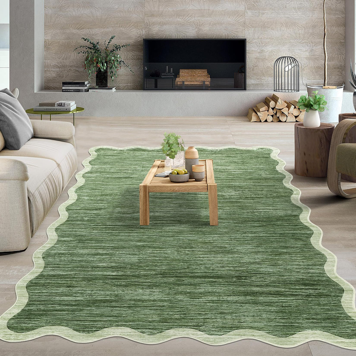 GarveeHome Scalloped Washable Runner Rug 2x6 Non Slip Kitchen Rugs