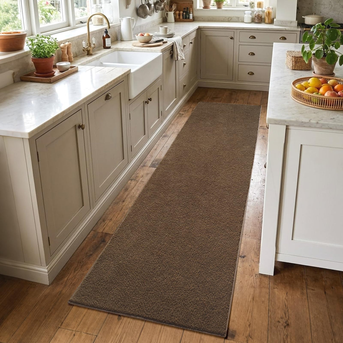 2x6 Grey Runner Rug Washable Non-Slip Soft for Kitchen Hallway Bathroom