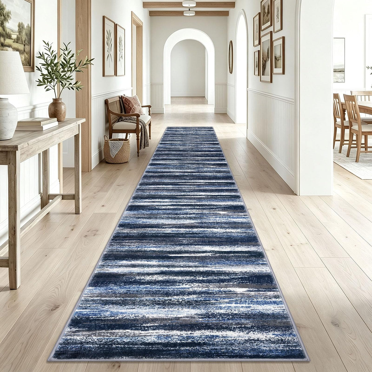 Lansny Modern Abstract 2x5 Runner Rug Non Slip Washable Kitchen Rugs
