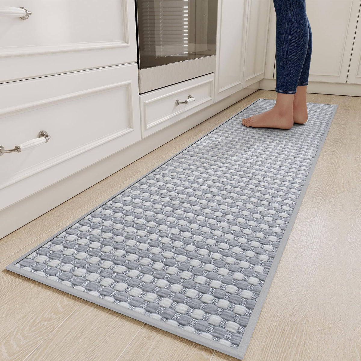 YDKGL Kitchen Rugs Kitchen Mats for Floor Non Slip Washable Brown 17"x30"