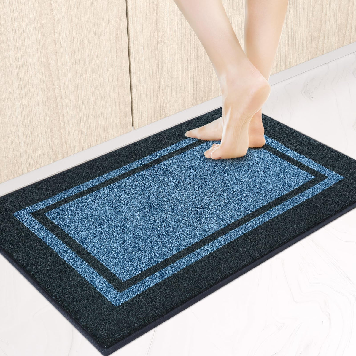 Kitchen Rugs 24" x 36", Non-Slip Kitchen Mats, Beige & Grayish Brown