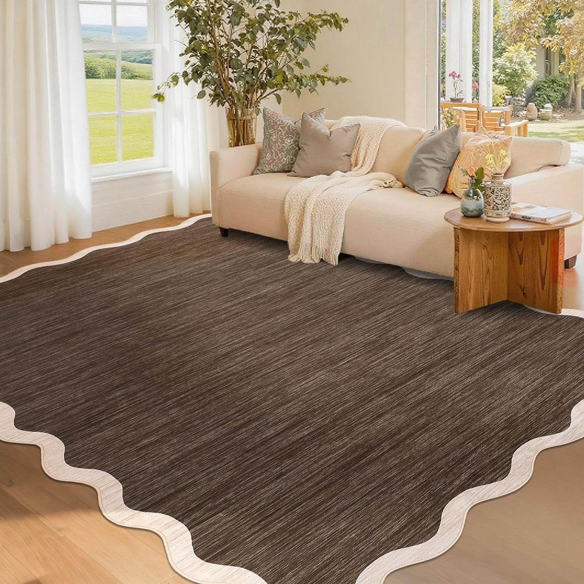 GarveeHome Scalloped Washable Runner Rug 2x6 Non Slip Kitchen Rugs