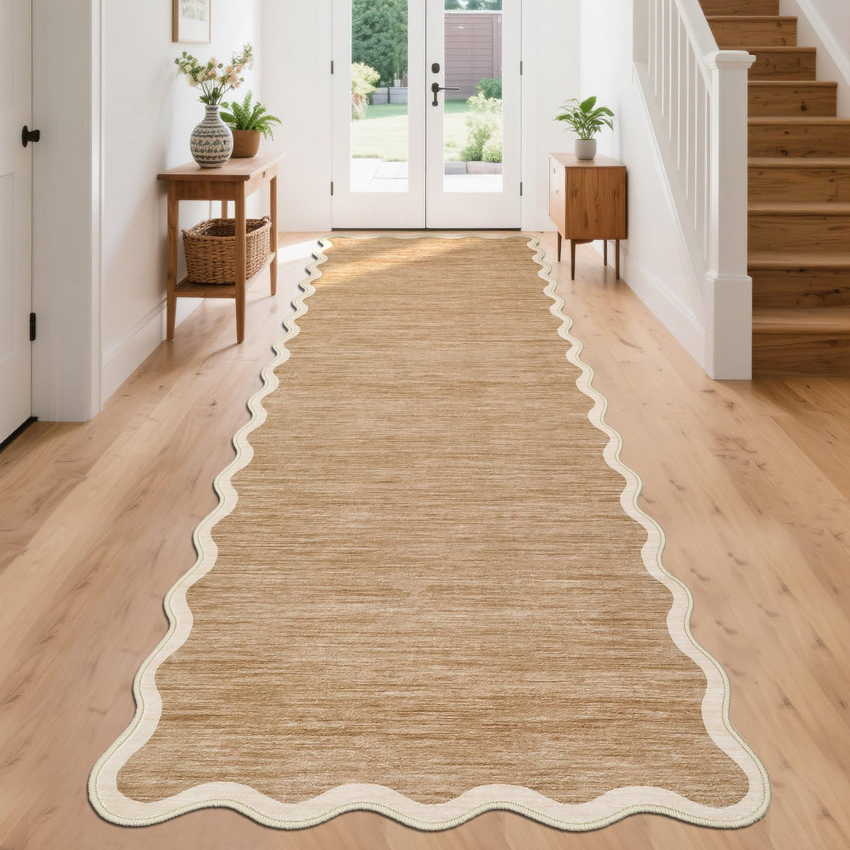 GarveeHome Scalloped Washable Runner Rug 2x6 Non Slip Kitchen Rugs