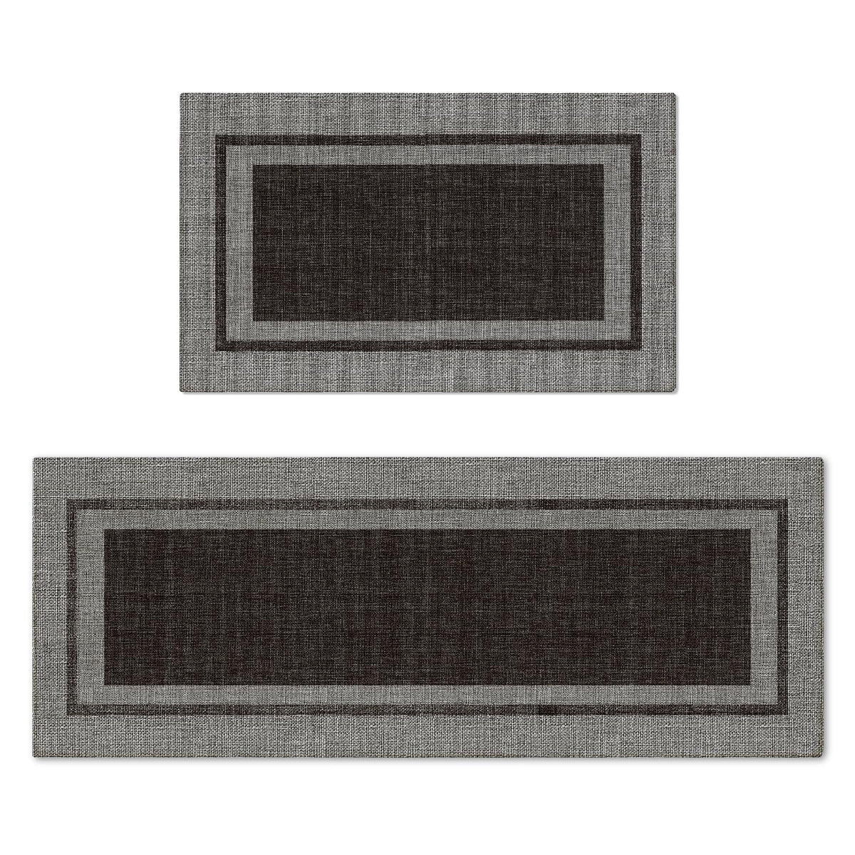 Artoid Mode Beige Absorbent Rectangle Kitchen Mats Set of 2-17x29 + 17x47
