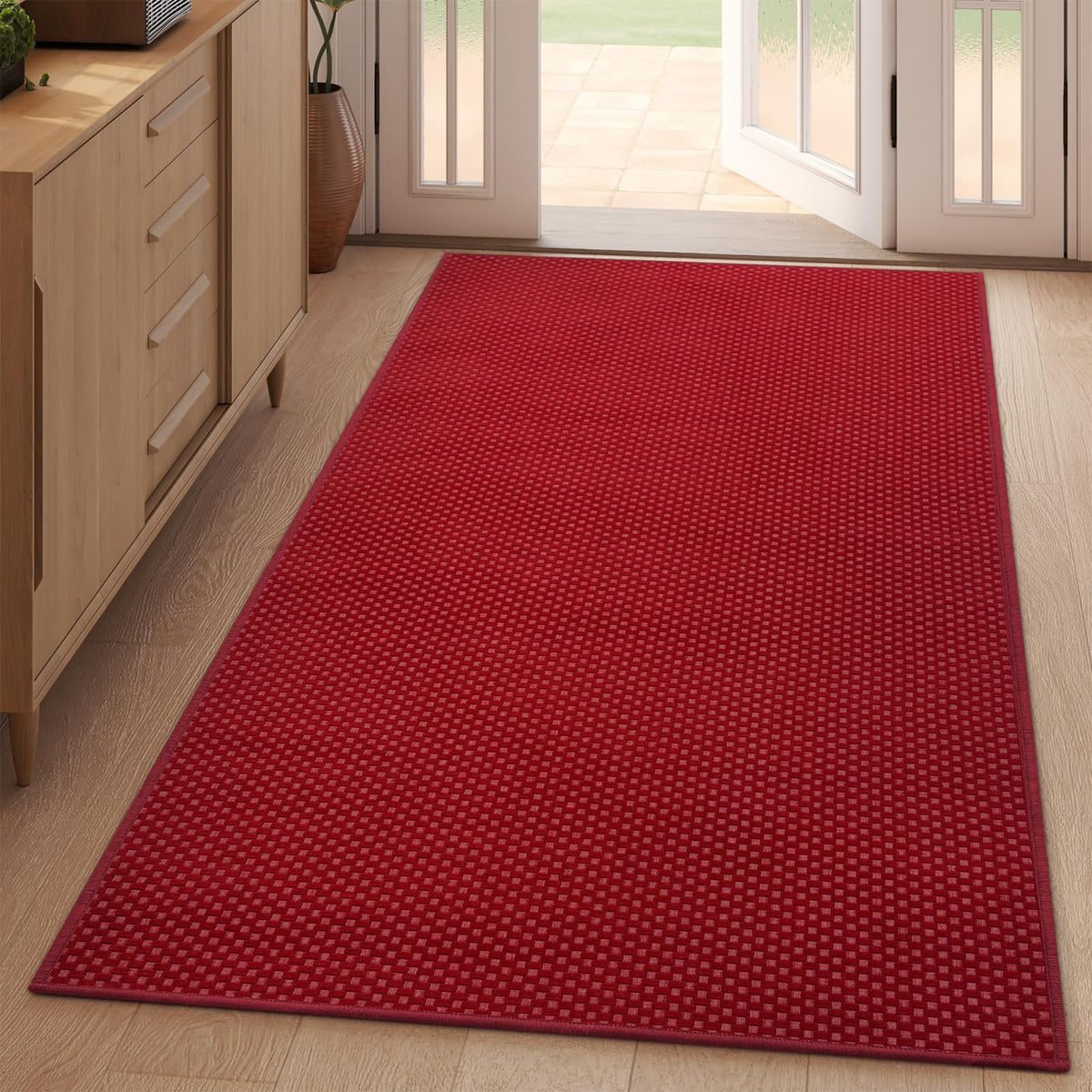 YDKGL 2x6 ft Low Pile Kitchen Runner Mat, Non Slip Washable, Brown