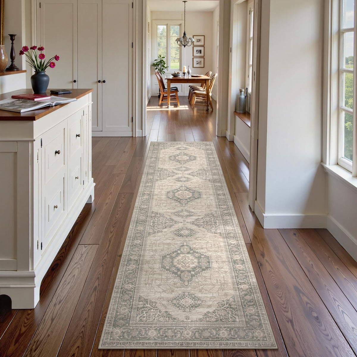 Lahome Oriental Kitchen Runner Rug Non Slip, 2x8 Runners for Hallways