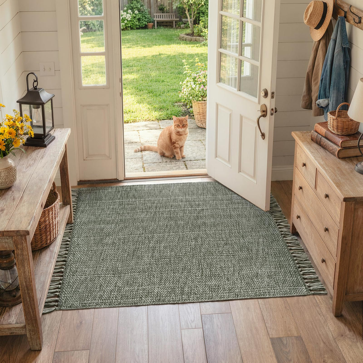 Collive Bathroom Runner Rug, 2' x 5' Modern Farmhouse Kitchen Rugs