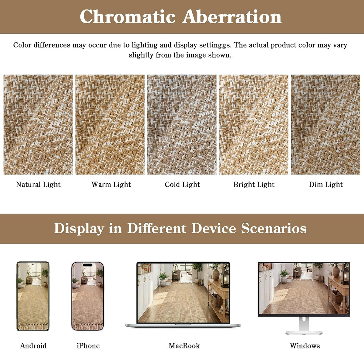 Collive Bathroom Runner Rug, 2' x 5' Modern Farmhouse Kitchen Rugs