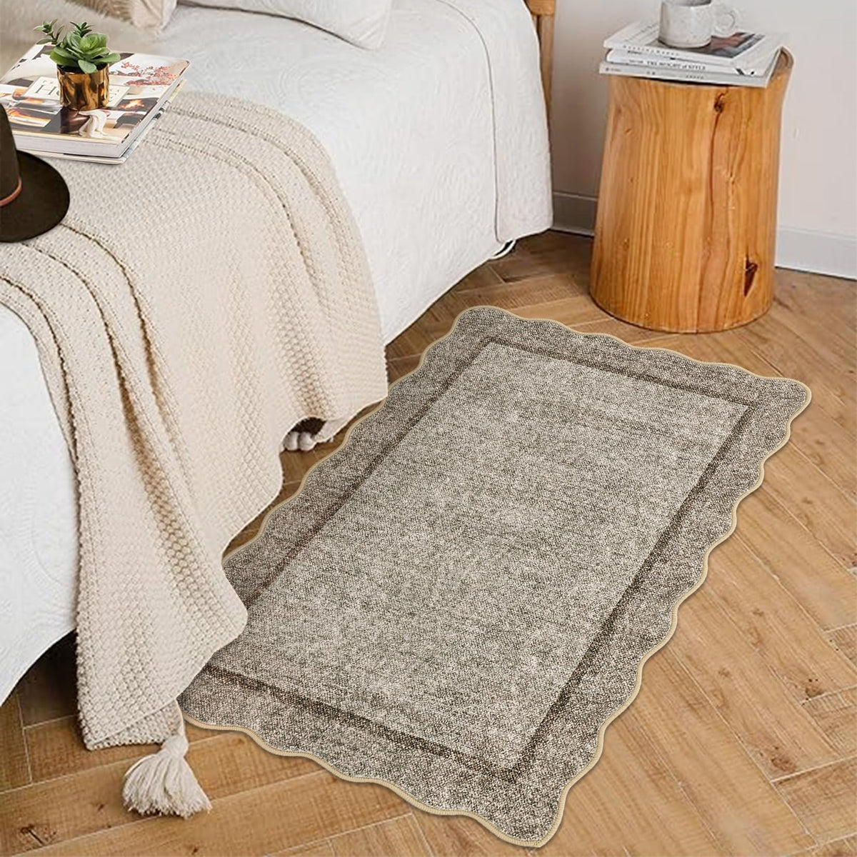 GarveeHome Scalloped Washable Runner Rug 2x6 Non Slip Kitchen Rugs