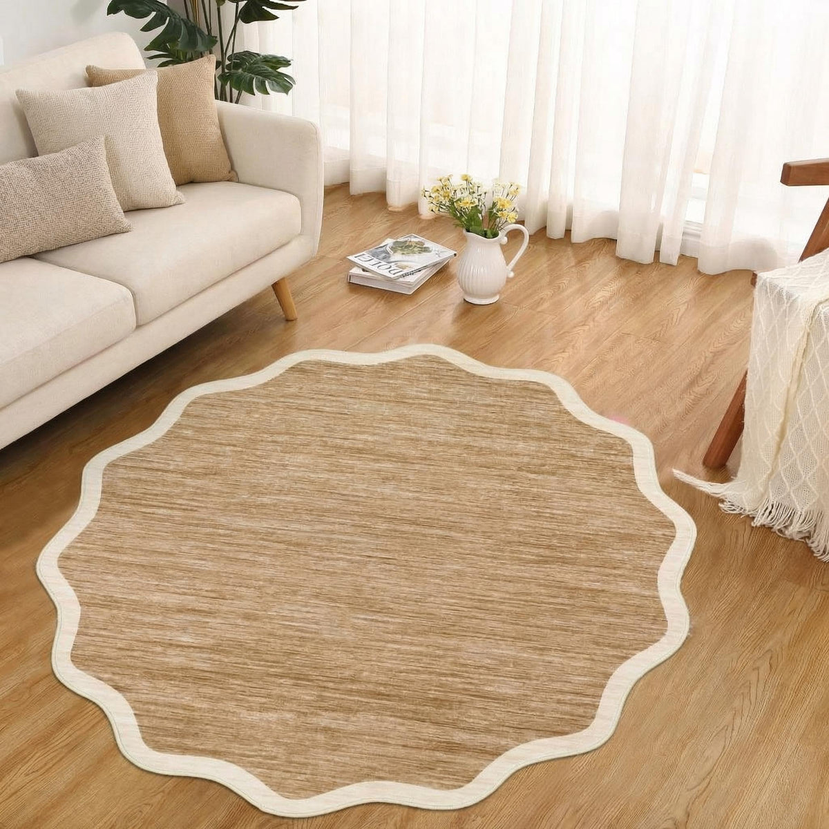GarveeHome Scalloped Washable Runner Rug 2x6 Non Slip Kitchen Rugs