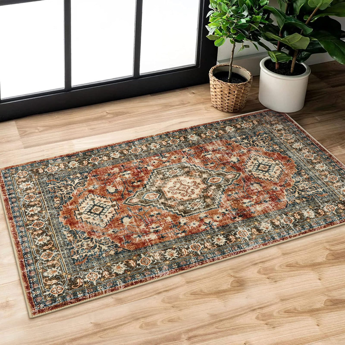 Lahome Oriental Kitchen Runner Rug Non Slip, 2x8 Runners for Hallways