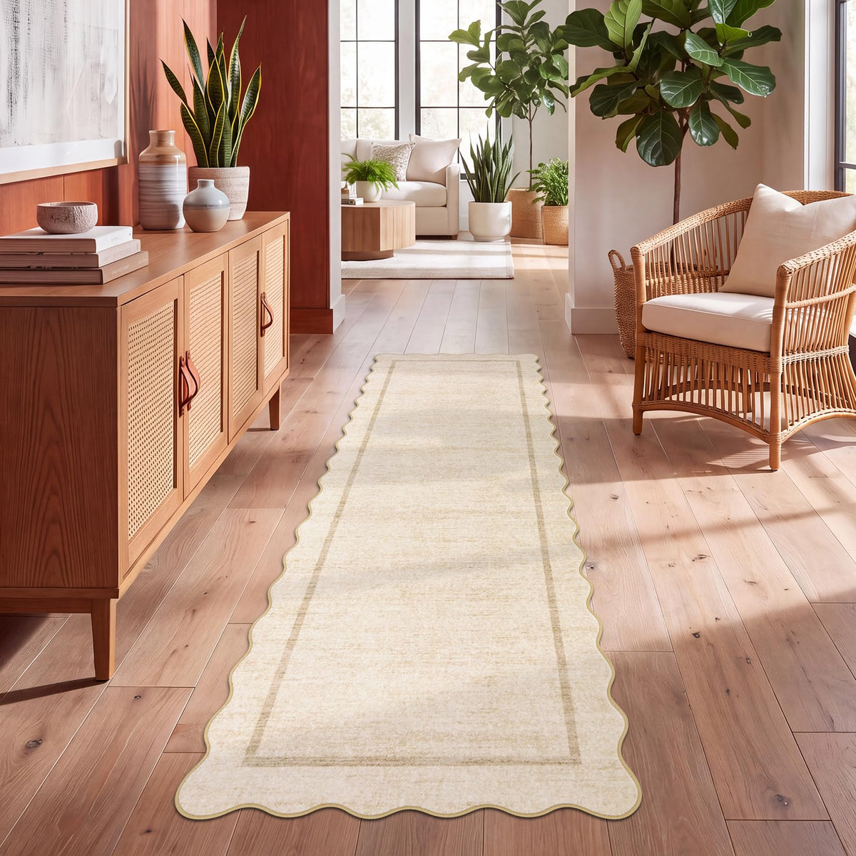 GarveeHome Scalloped Washable Runner Rug 2x6 Non Slip Kitchen Rugs