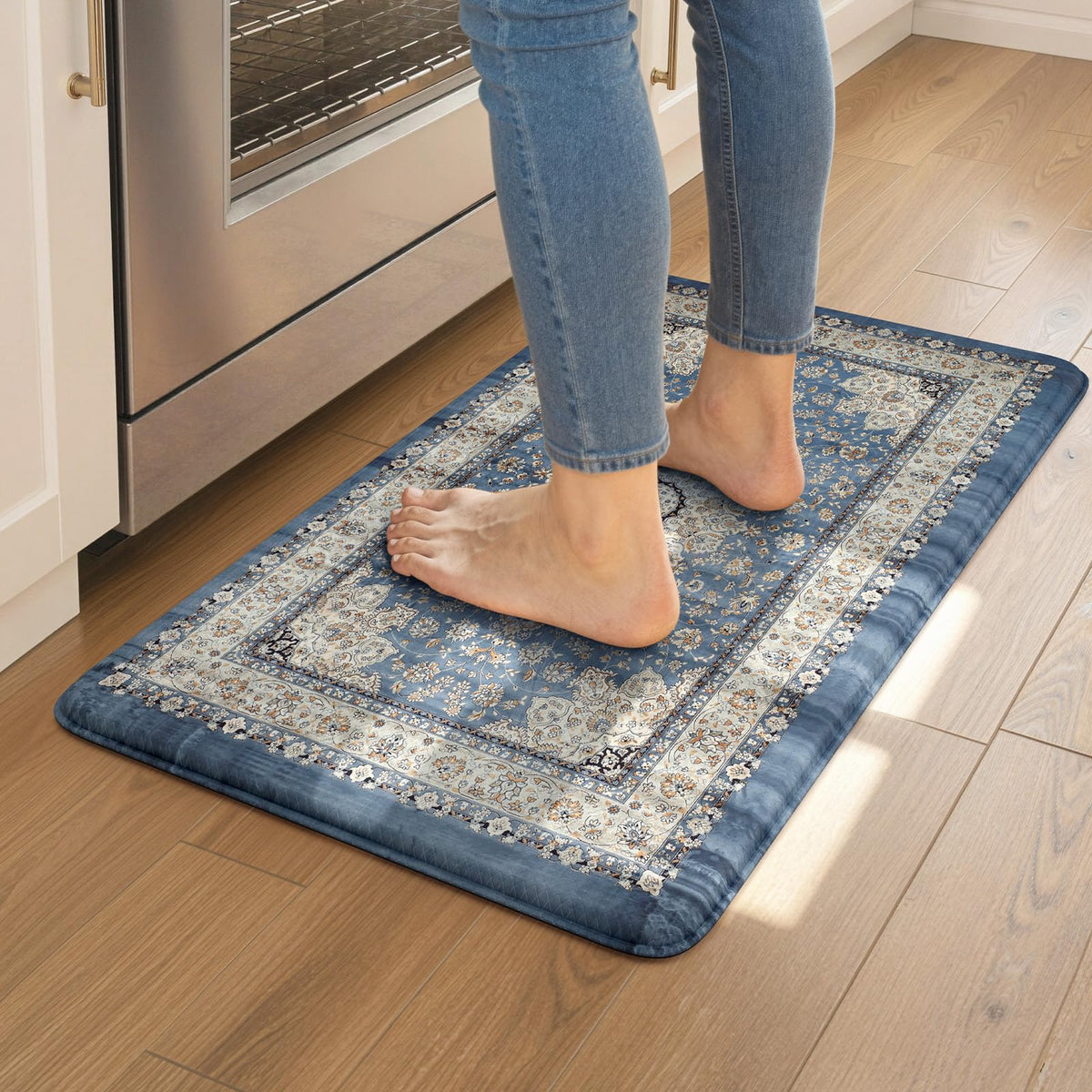 Collive Boho Kitchen Rugs Sets of 2 Fall Kitchen Mats for Floor Waterproof
