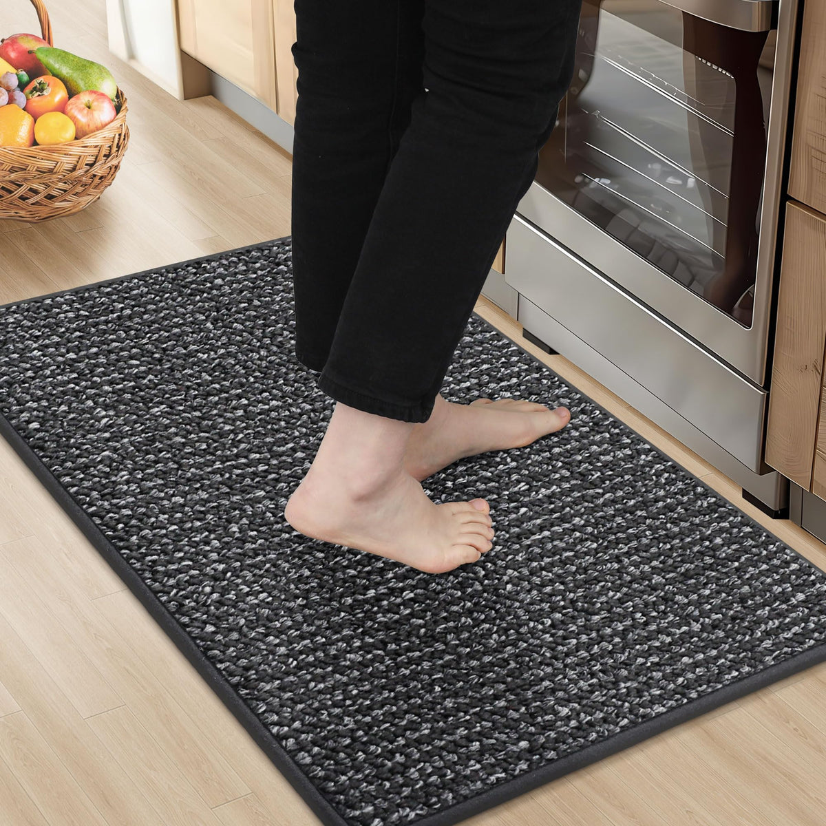 BEQHAUSE Kitchen Rugs 32"x48", Non-Slip Kitchen Mats for Floor, Taupe