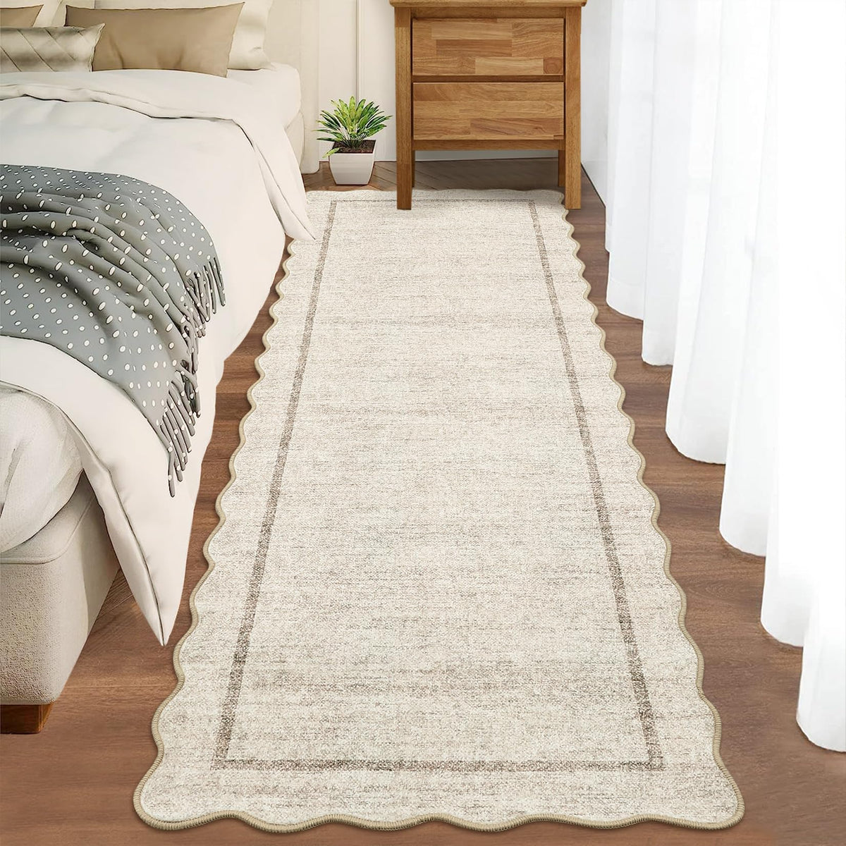 GarveeHome Scalloped Washable Runner Rug 2x6 Non Slip Kitchen Rugs
