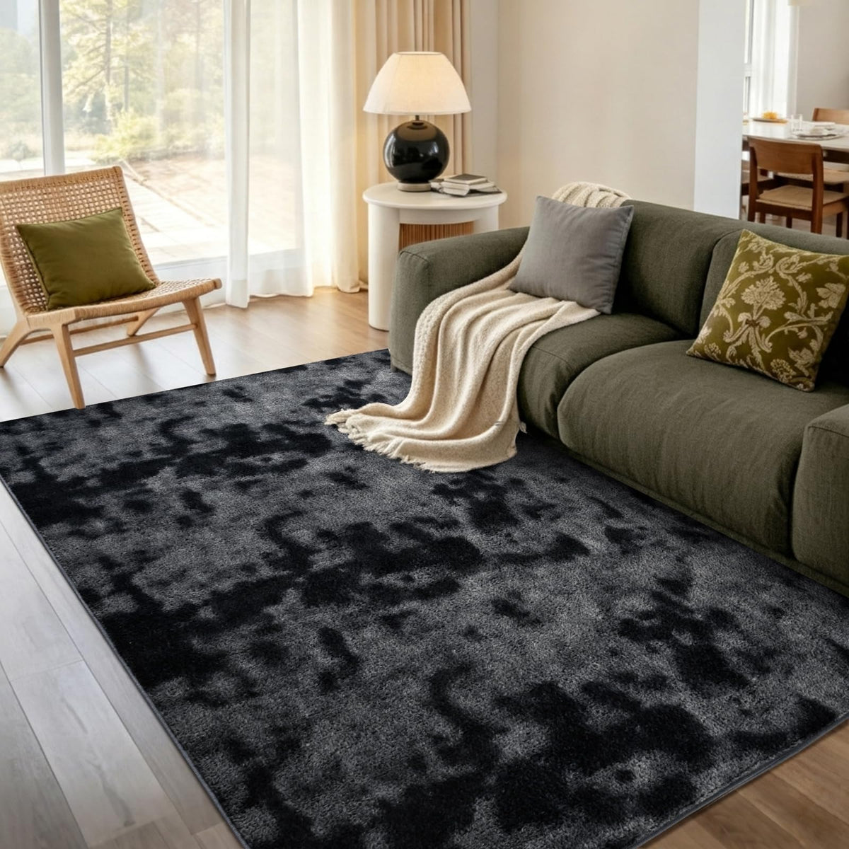 2x6 Grey Runner Rug Washable Non-Slip Soft for Kitchen Hallway Bathroom