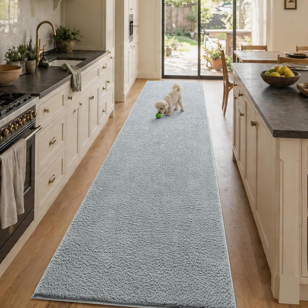 2x6 Grey Runner Rug Washable Non-Slip Soft for Kitchen Hallway Bathroom
