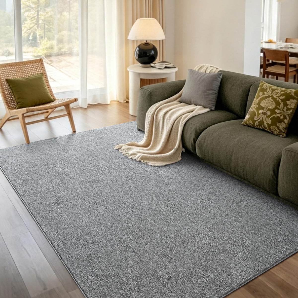 2x6 Grey Runner Rug Washable Non-Slip Soft for Kitchen Hallway Bathroom
