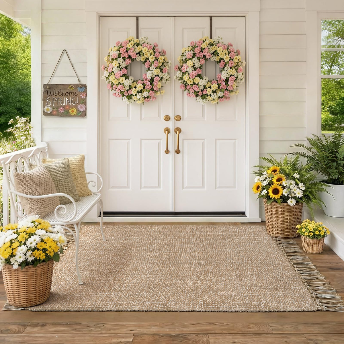 Collive Bathroom Runner Rug, 2' x 5' Modern Farmhouse Kitchen Rugs