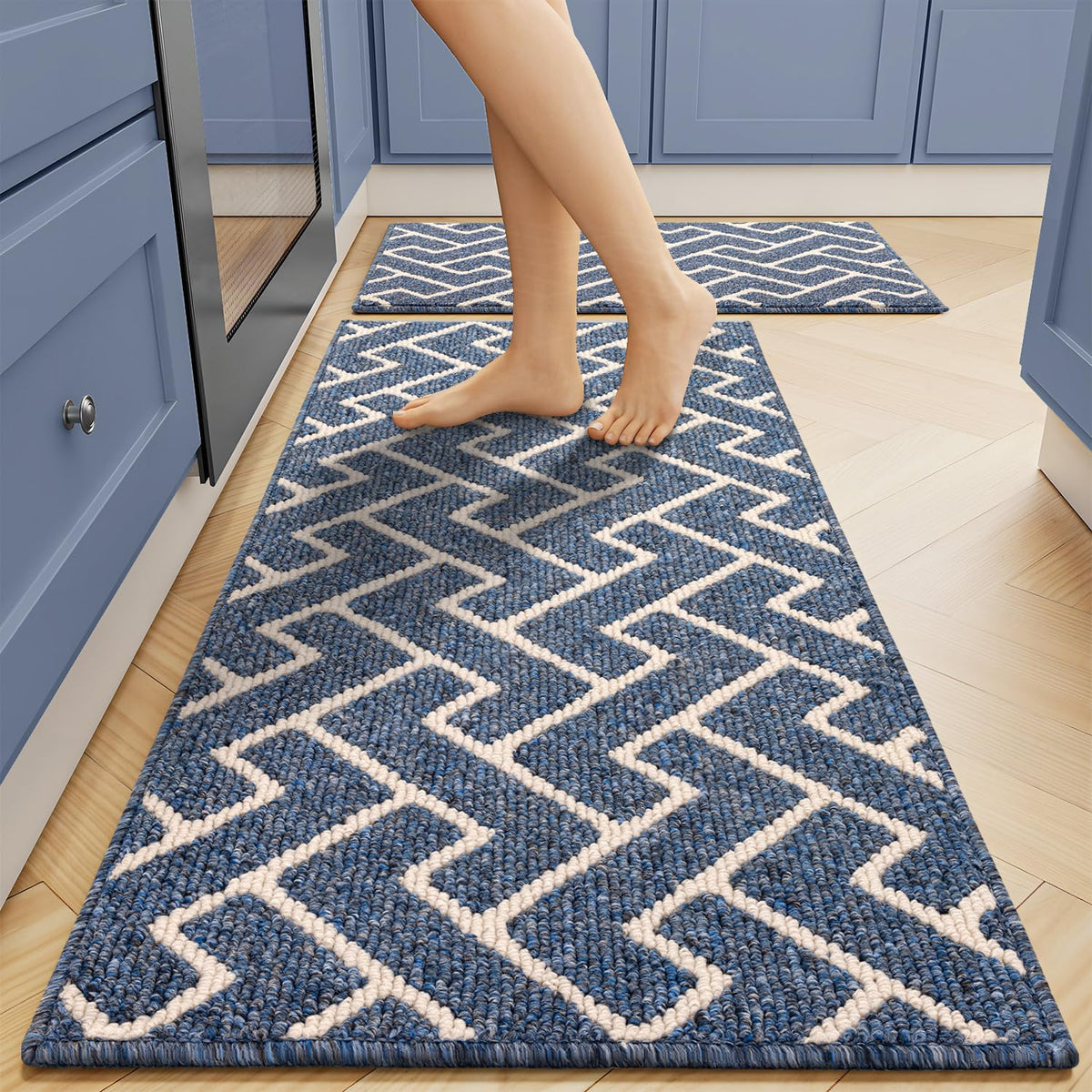 hicorfe Kitchen Runner Rug,20"x48"+20"x32" Kitchen Set,Non-Slip Kitchen Mat