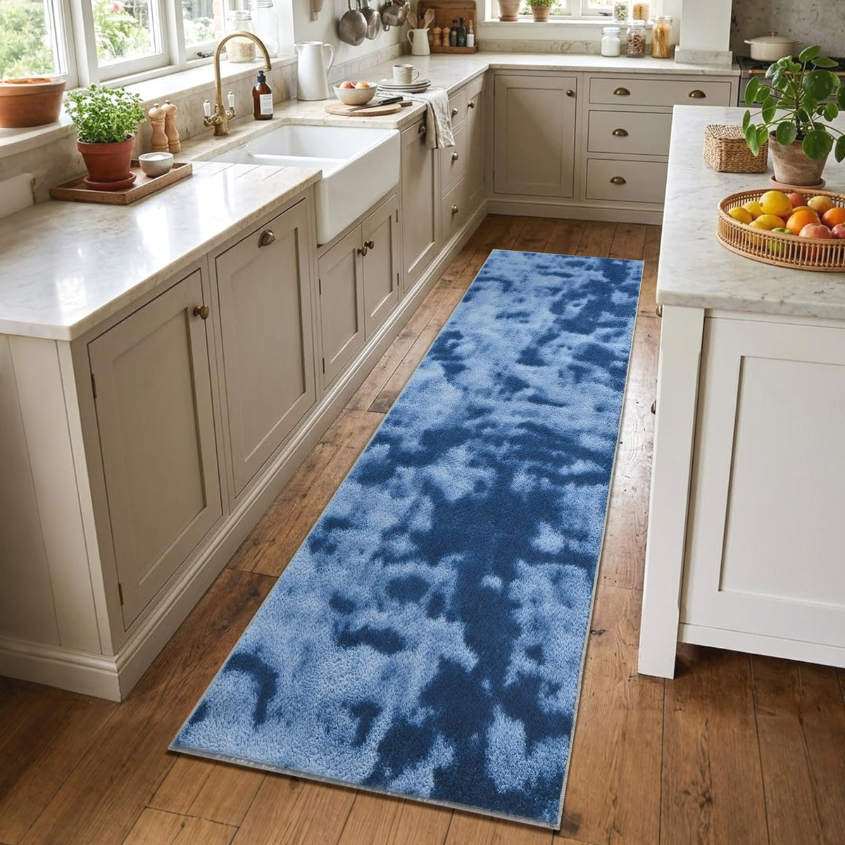 2x6 Grey Runner Rug Washable Non-Slip Soft for Kitchen Hallway Bathroom
