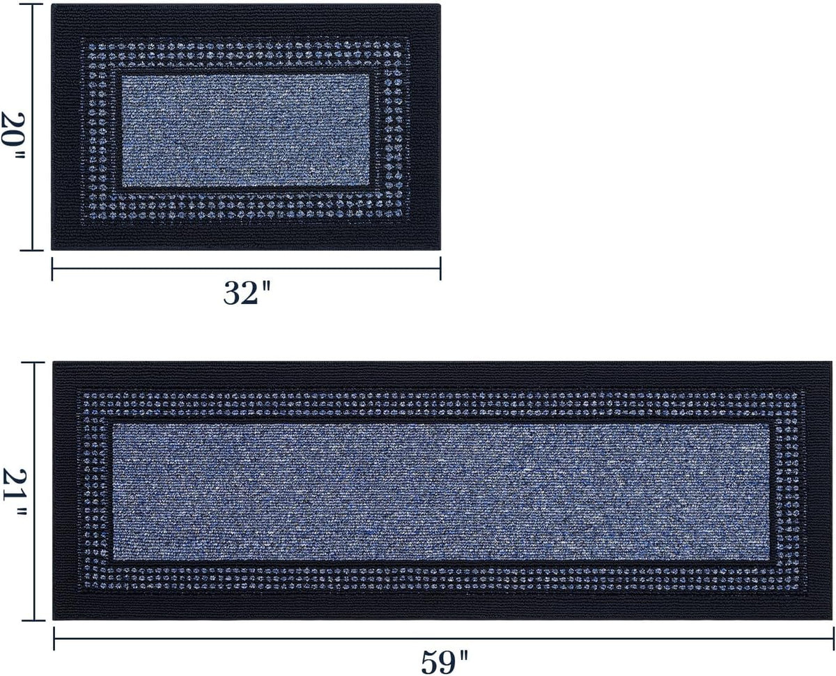 hicorfe Kitchen Runner Rugs,Set of 2 Non Slip Kitchen Mats for Floor