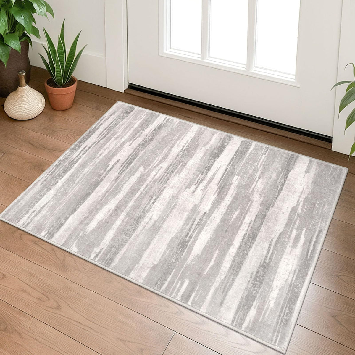 Lansny Modern Abstract 2x5 Runner Rug Non Slip Washable Kitchen Rugs