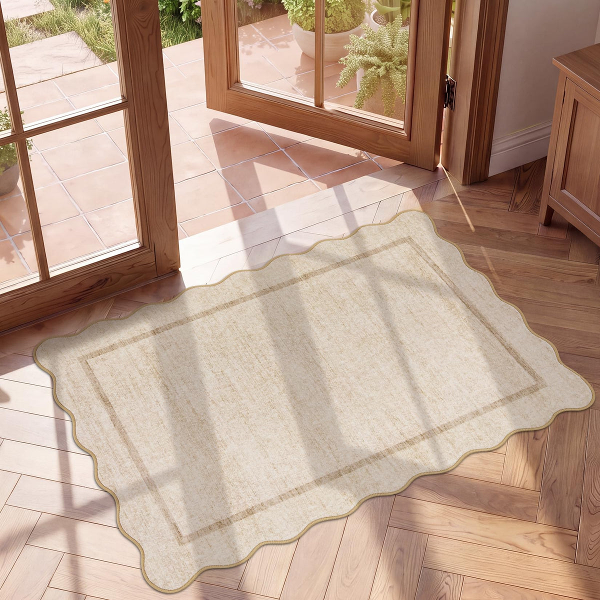 GarveeHome Scalloped Washable Runner Rug 2x6 Non Slip Kitchen Rugs