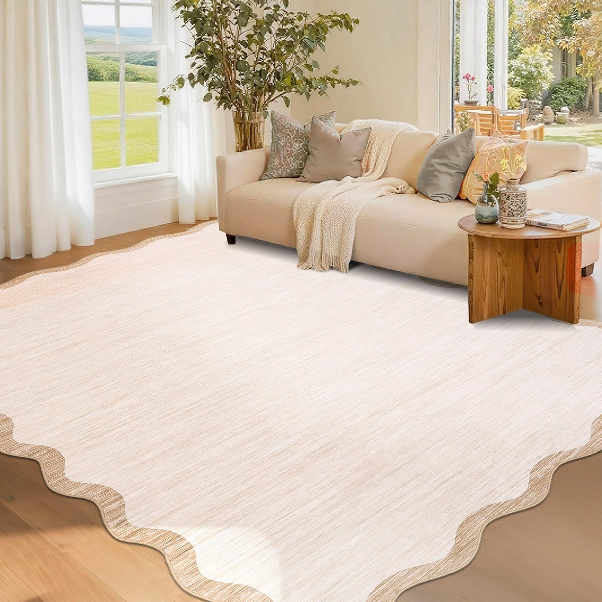 GarveeHome Scalloped Washable Runner Rug 2x6 Non Slip Kitchen Rugs