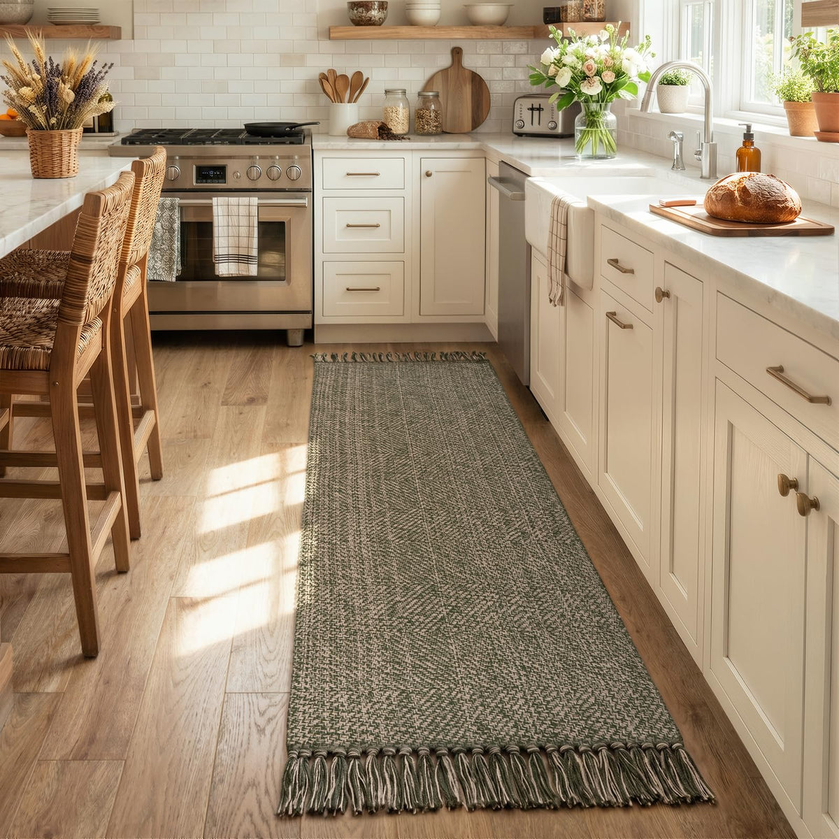 Collive Bathroom Runner Rug, 2' x 5' Modern Farmhouse Kitchen Rugs