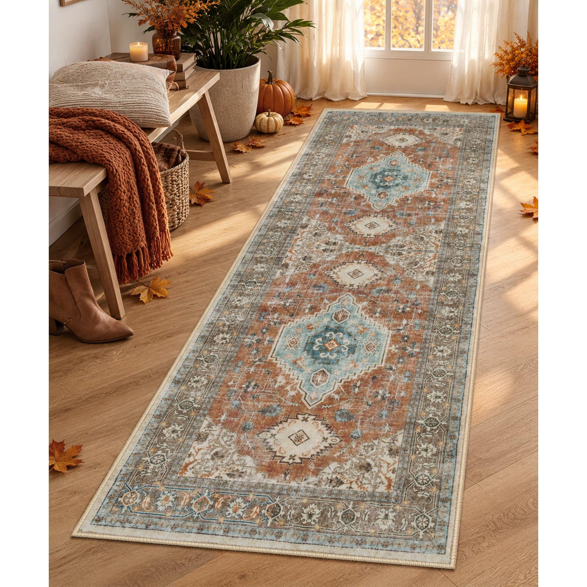 Lahome Oriental Kitchen Runner Rug Non Slip, 2x8 Runners for Hallways