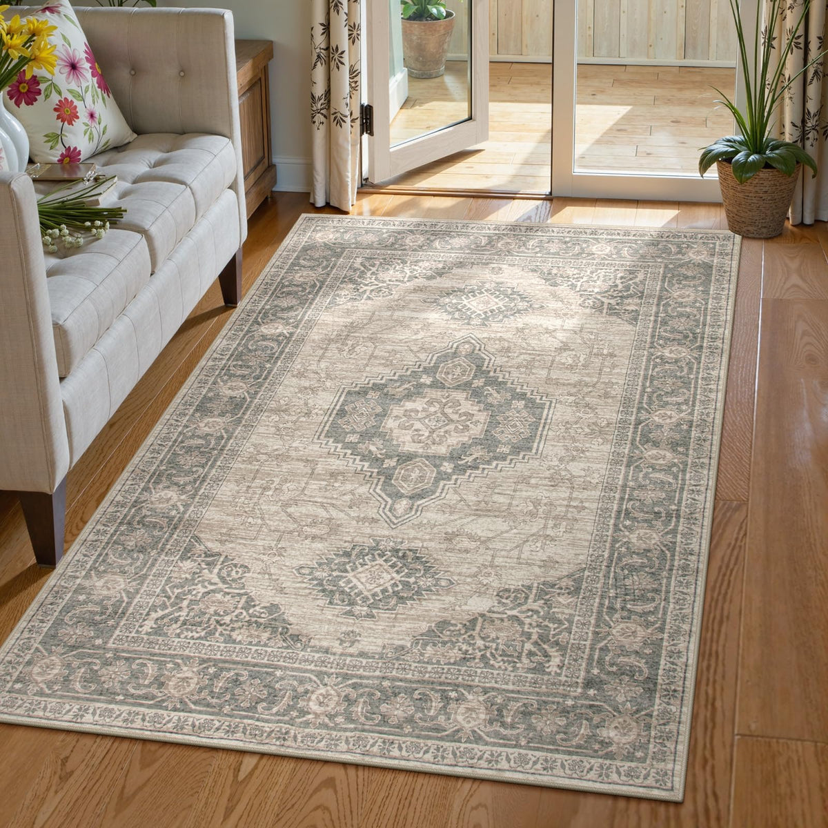 Lahome Oriental Kitchen Runner Rug Non Slip, 2x8 Runners for Hallways