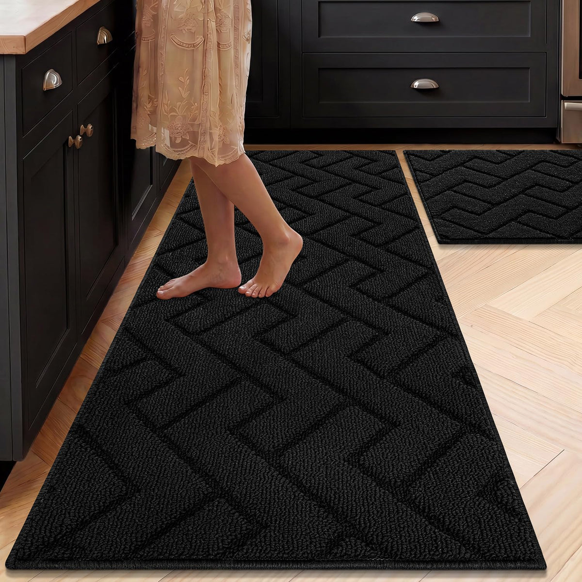 hicorfe Kitchen Runner Rug,20"x48"+20"x32" Kitchen Set,Non-Slip Kitchen Mat