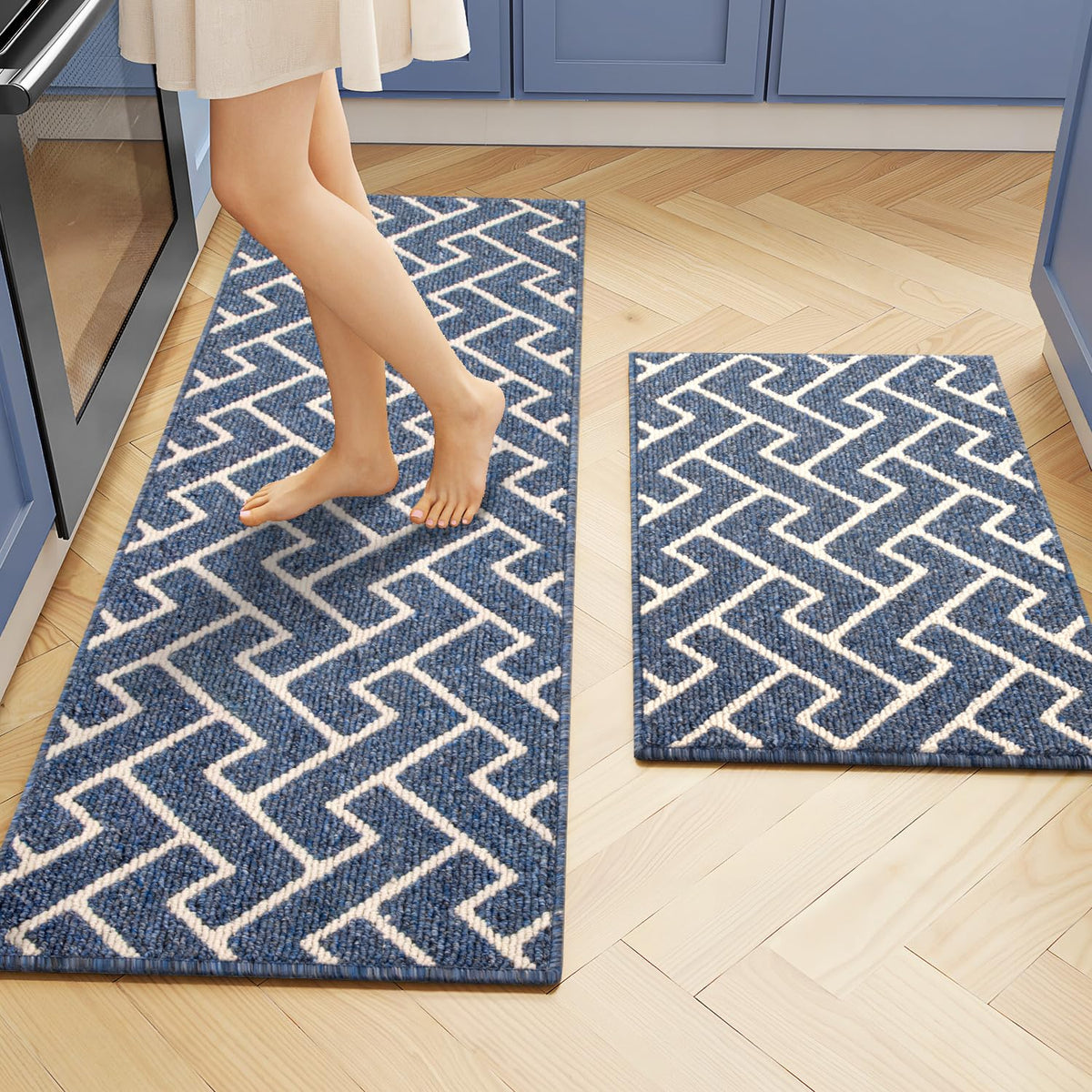 hicorfe Kitchen Runner Rugs,Set of 2 Non Slip Kitchen Mats for Floor