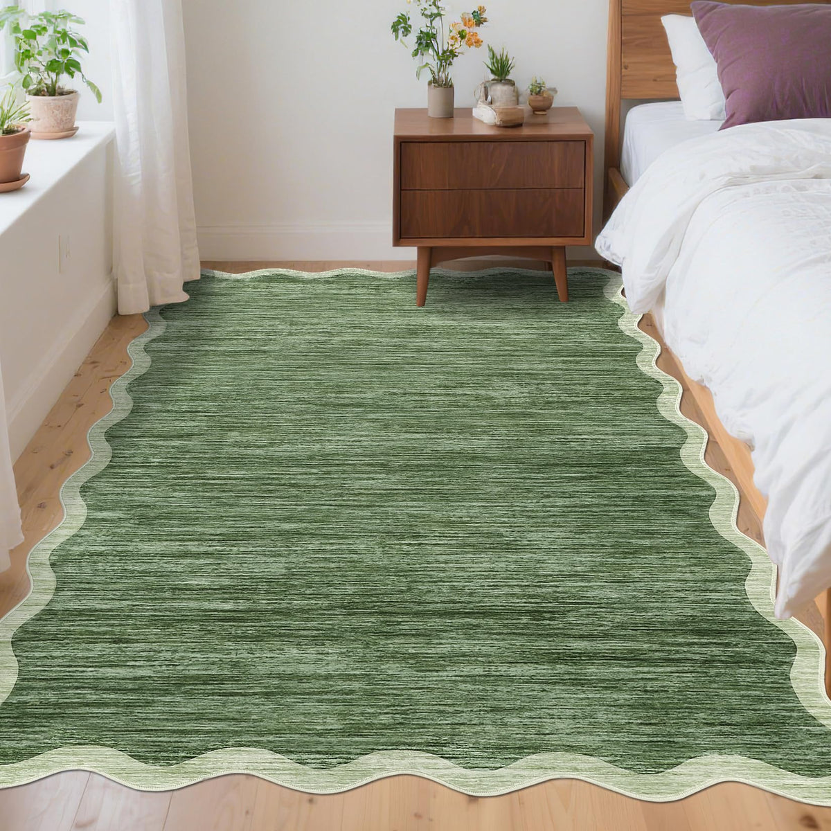 GarveeHome Scalloped Washable Runner Rug 2x6 Non Slip Kitchen Rugs