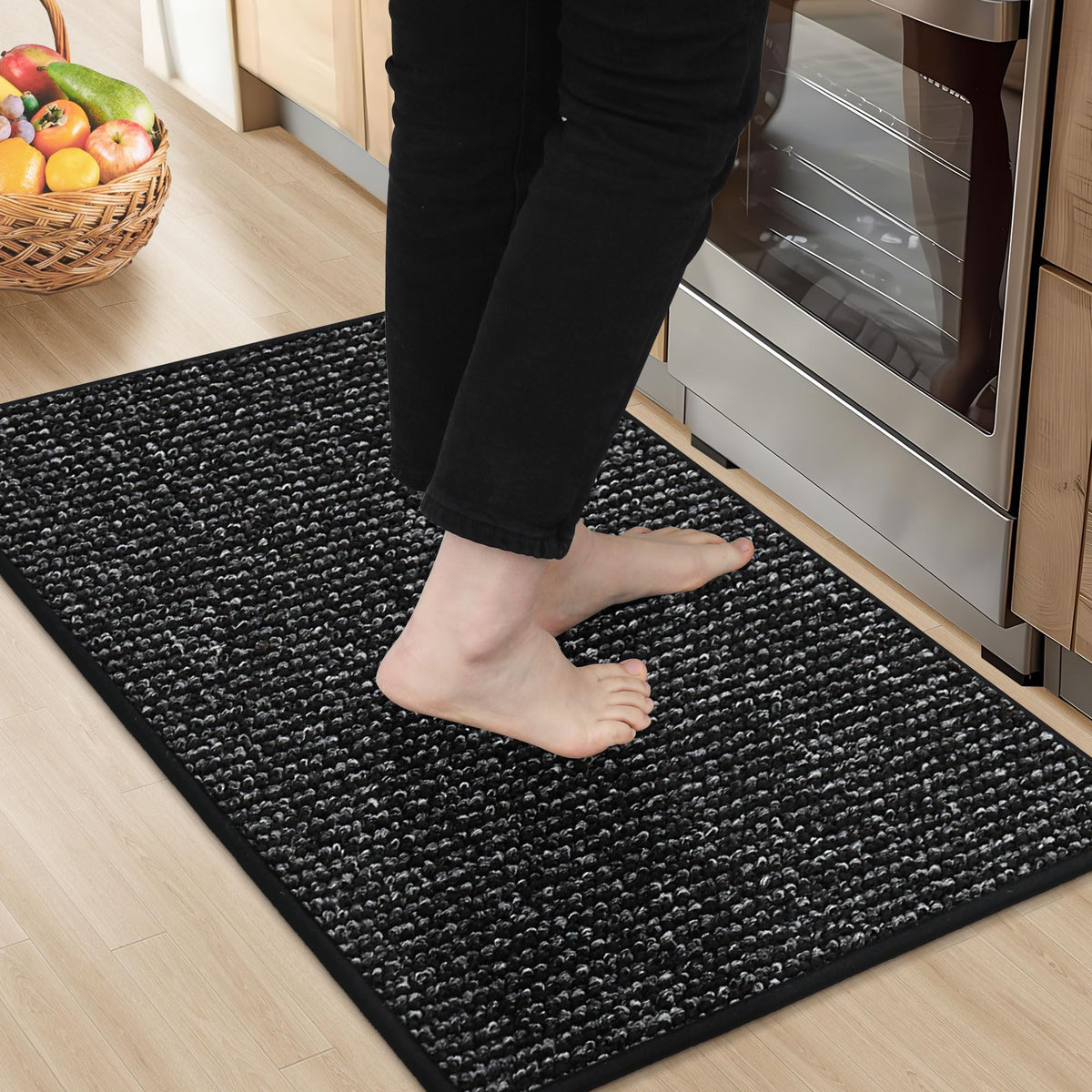 BEQHAUSE Kitchen Rugs 32"x48", Non-Slip Kitchen Mats for Floor, Taupe