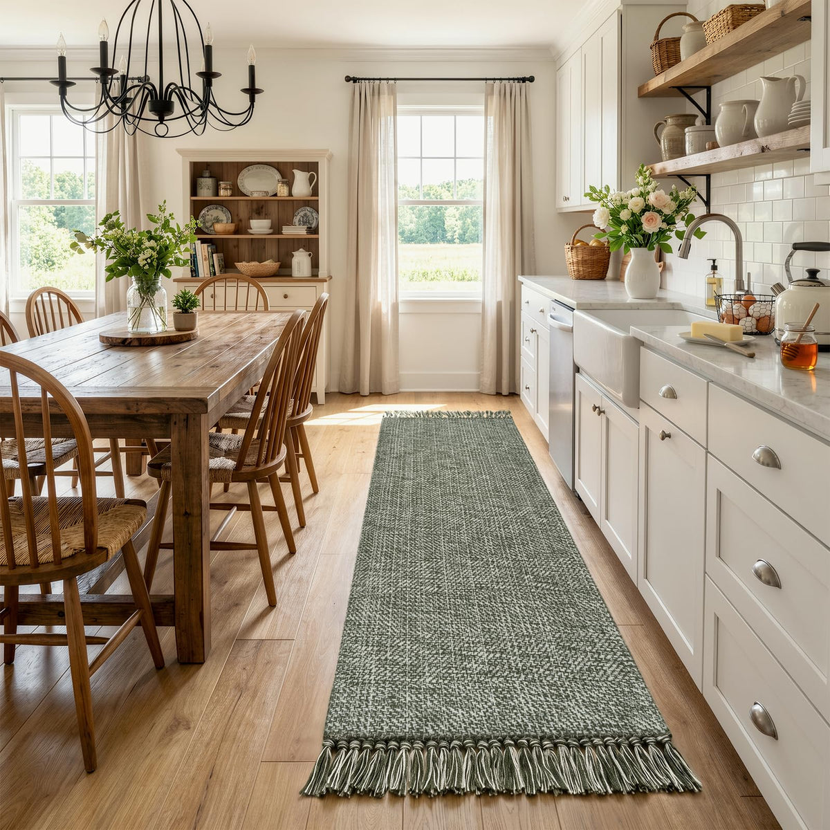 Collive Bathroom Runner Rug, 2' x 5' Modern Farmhouse Kitchen Rugs