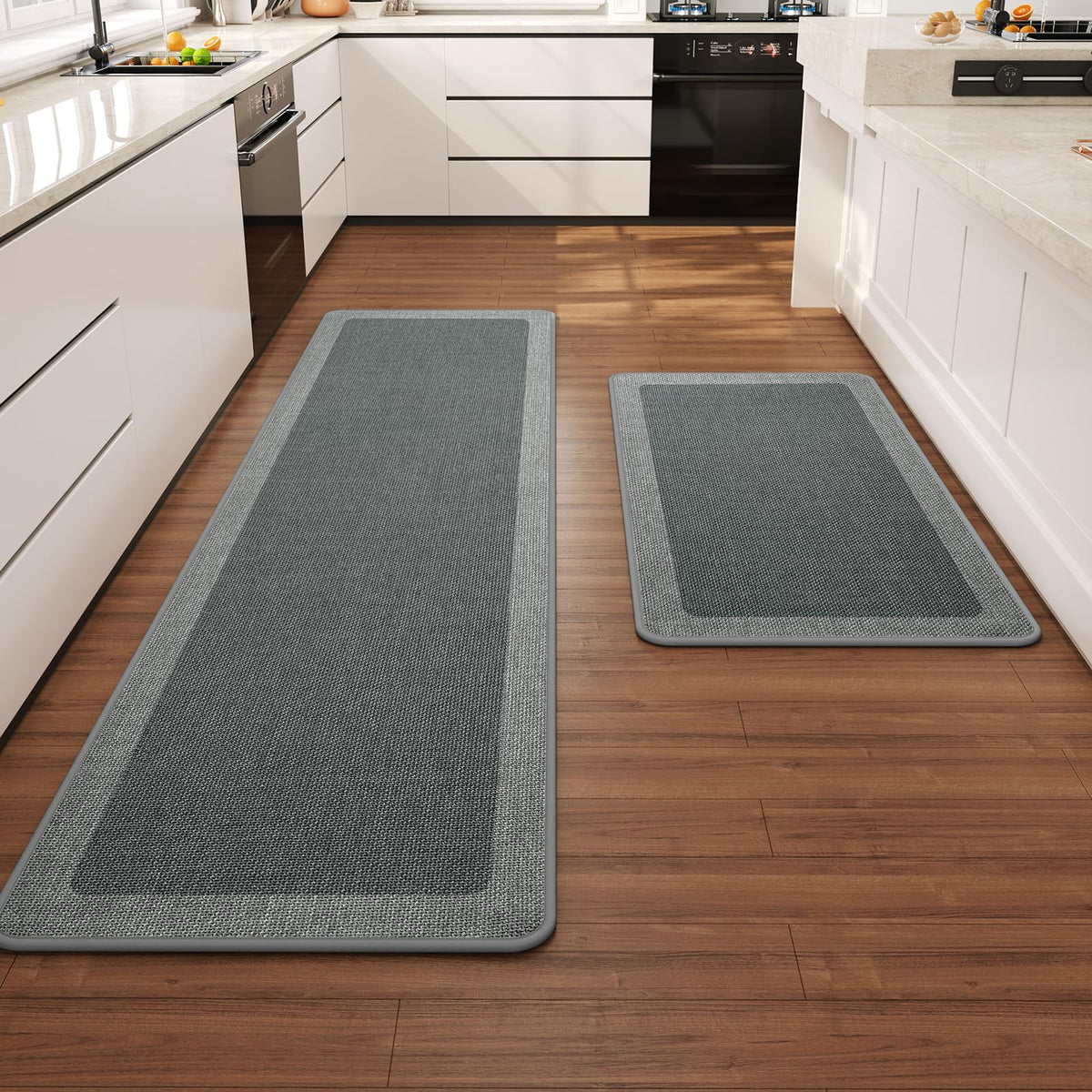 Kitchen Rugs, Non Slip Rubber Backing Kitchen Mat, 17"x30", Brown