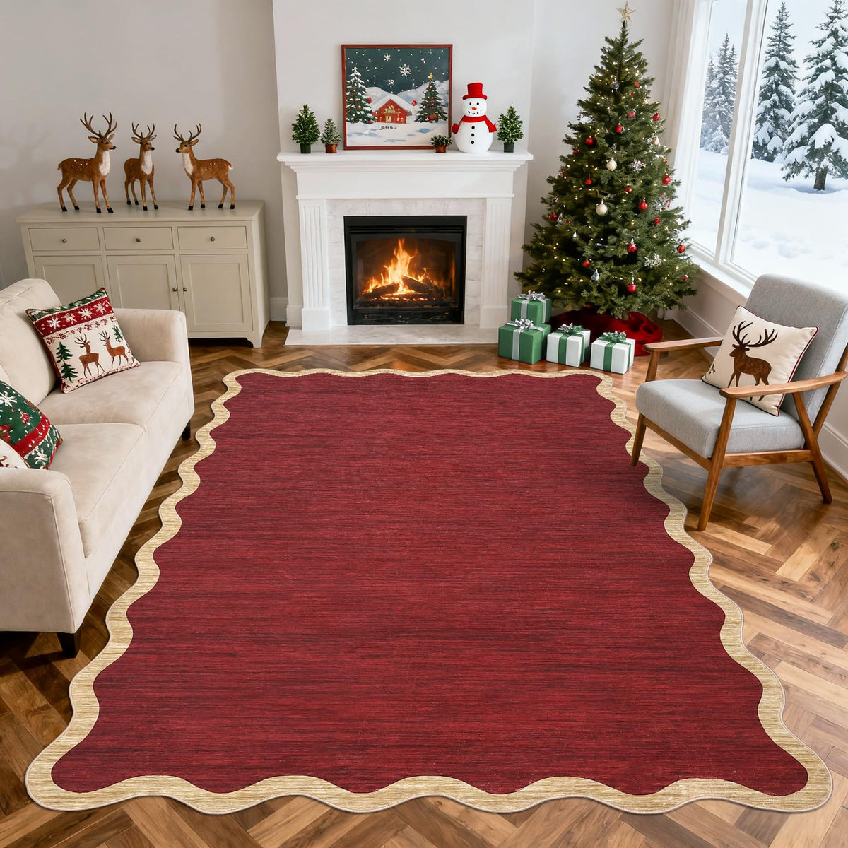 GarveeHome Scalloped Washable Runner Rug 2x6 Non Slip Kitchen Rugs