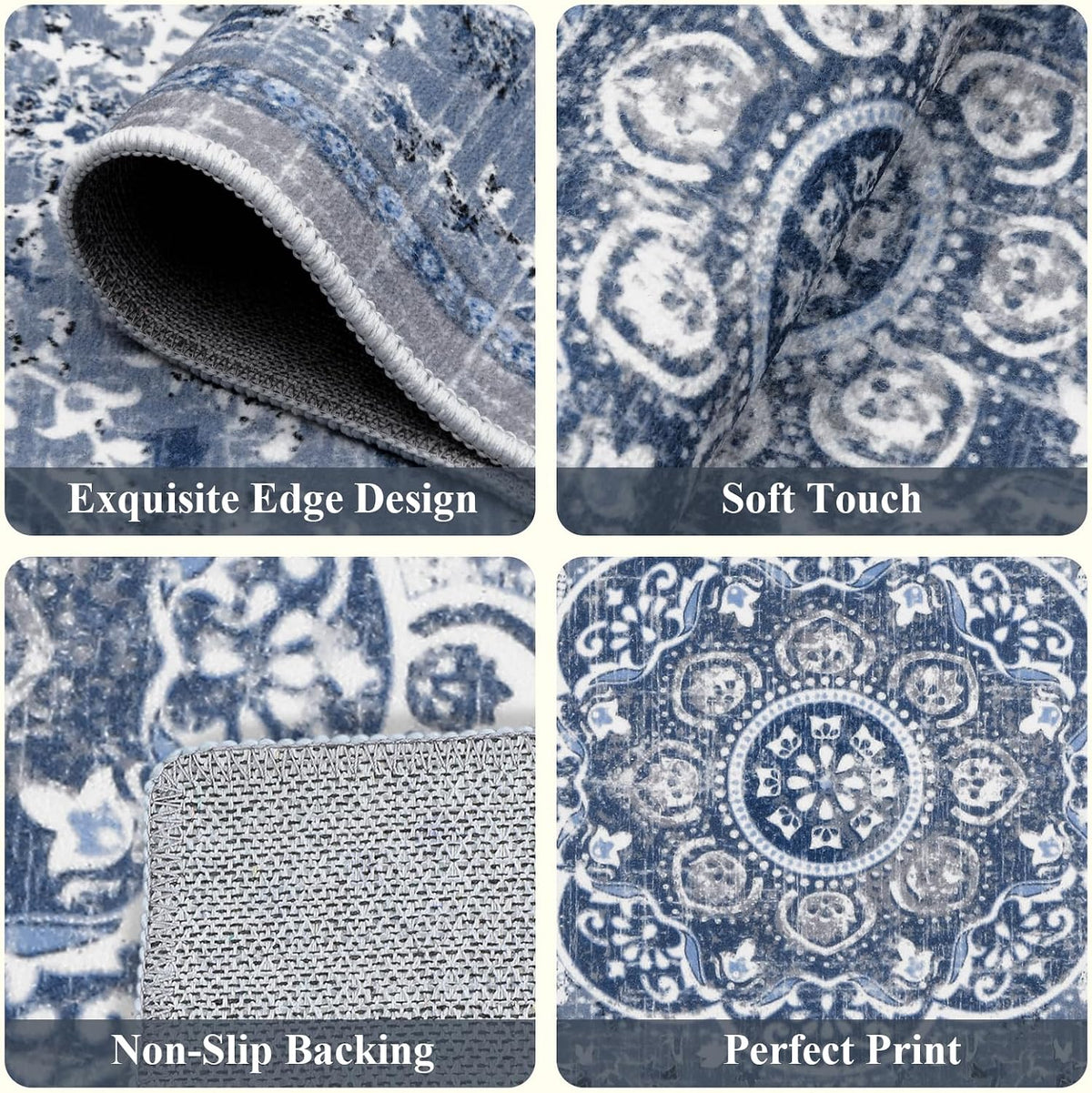 Ileading Kitchen Rugs Set 3 Piece, Non Slip Washable Kitchen Mats for Floor