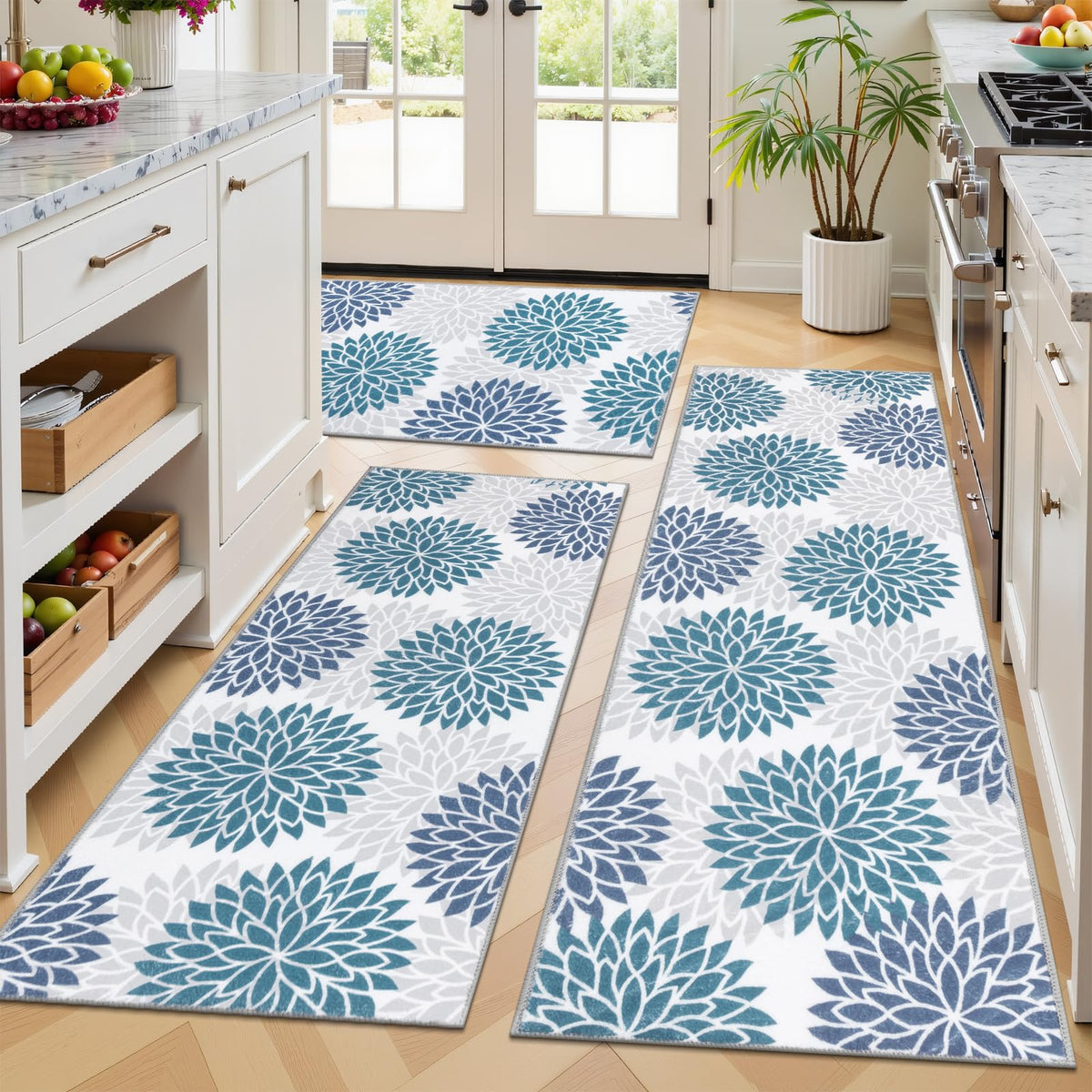 Ileading Kitchen Rugs Set 3 Piece, Non Slip Washable Kitchen Mats for Floor