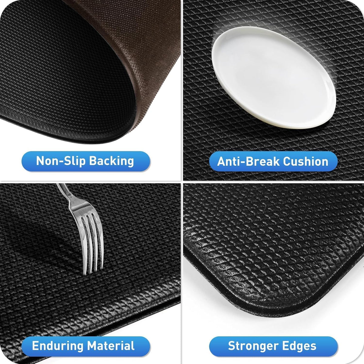 HappyTrends Kitchen Mat for Floor, 2PCS Anti-Fatigue Kitchen Rugs