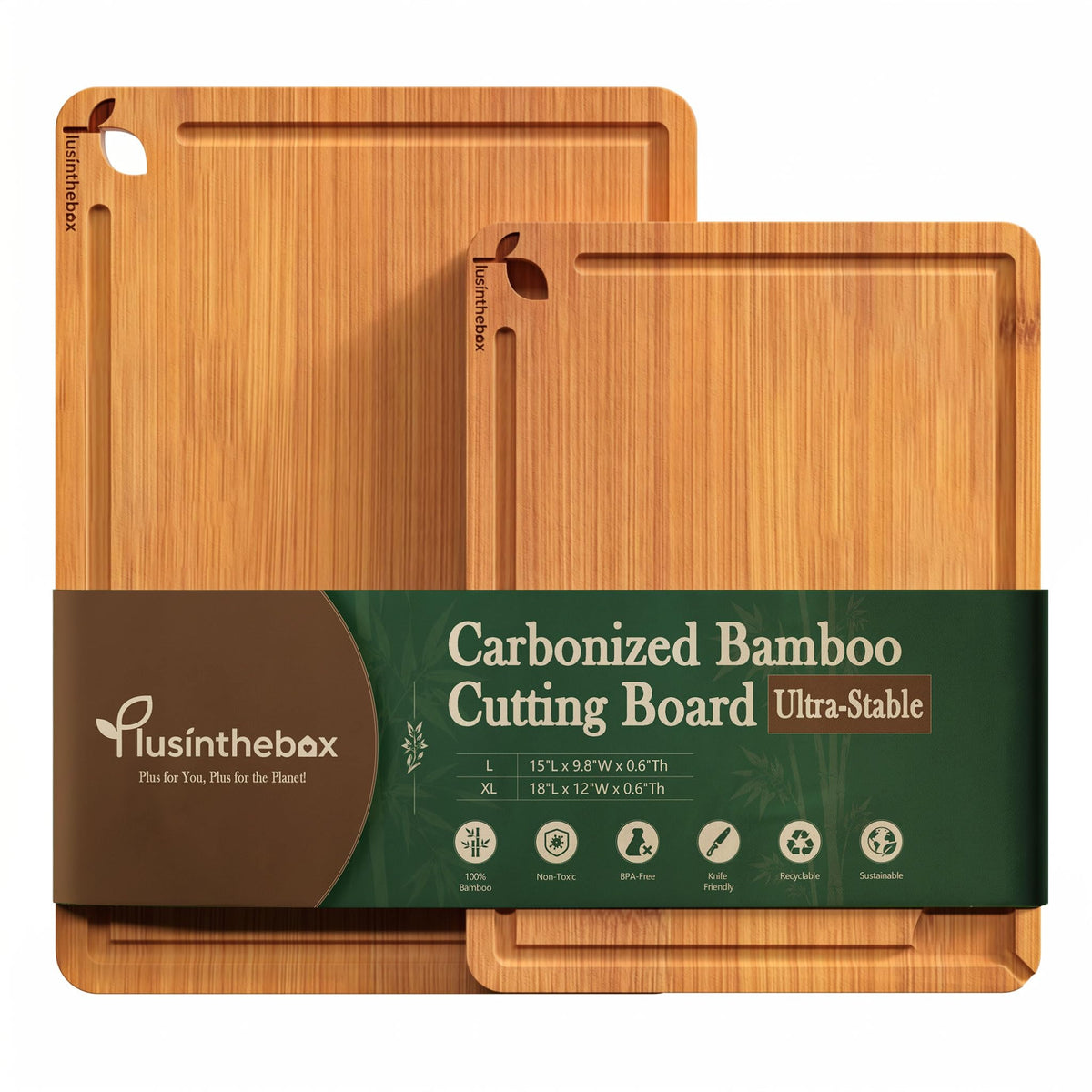 Cutting Board Set with Holder Bamboo Cutting Boards for Kitchen Set Of 3