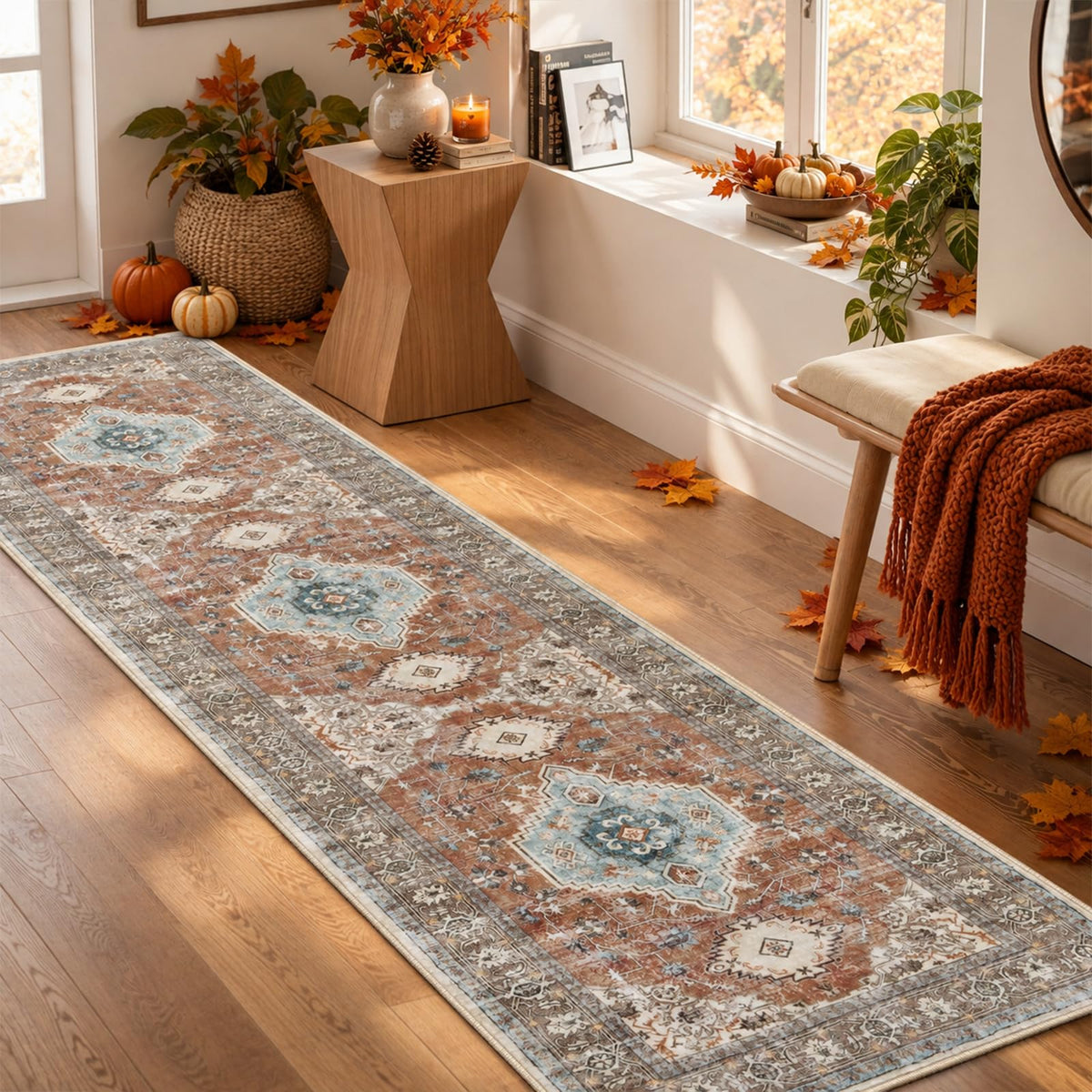 Lahome Oriental Kitchen Runner Rug Non Slip, 2x8 Runners for Hallways